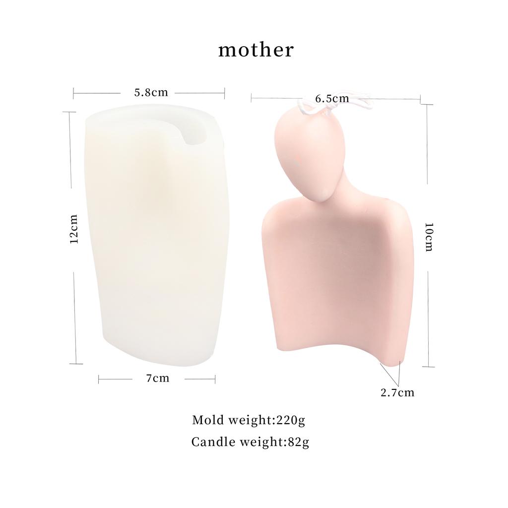 Simple Style Art Family Candle Mould Home Decoration Father Mother Children Wax Plaster Statue Making Tool Silicone Mold