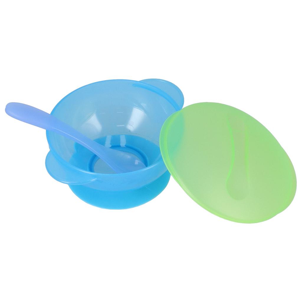 Baby Suction Bowl with Lid and Spoon Set Food Grade PP Machine Washable Baby Feeding Bowls