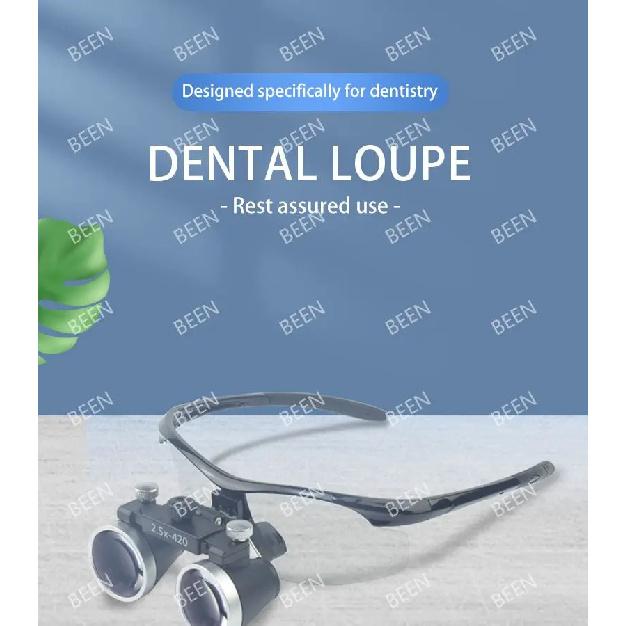 3.5x320-420mm Óculos Lupa Odontológica Laboratório Lupa Médica Dentistas Lente Óptica Cirúrgica Lupa Preta