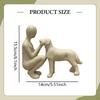 Man and Dog Statue Lover Friendship Figurine Minimalist Craft Collection Sculpture Ornament for