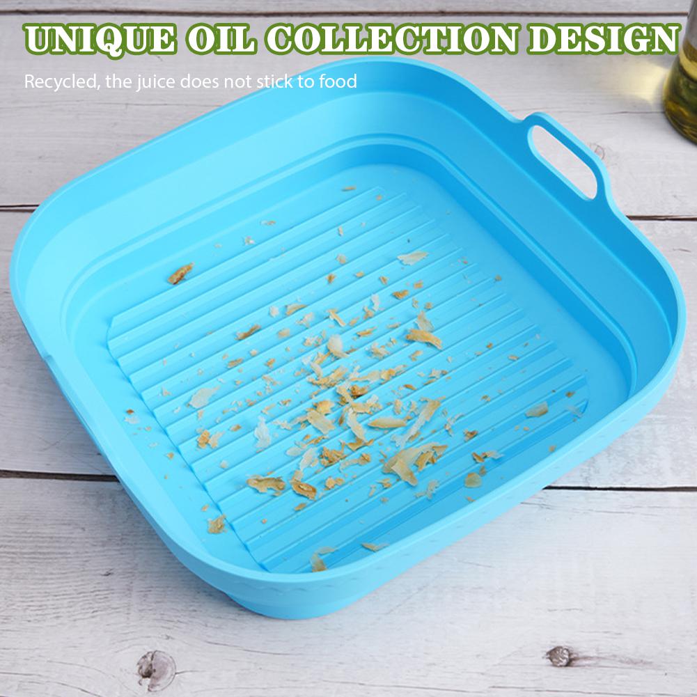 Foldable Silicone Air-Fryer Basket High Temperature Resistance Air-Fryer Pan Kitchen Supplies