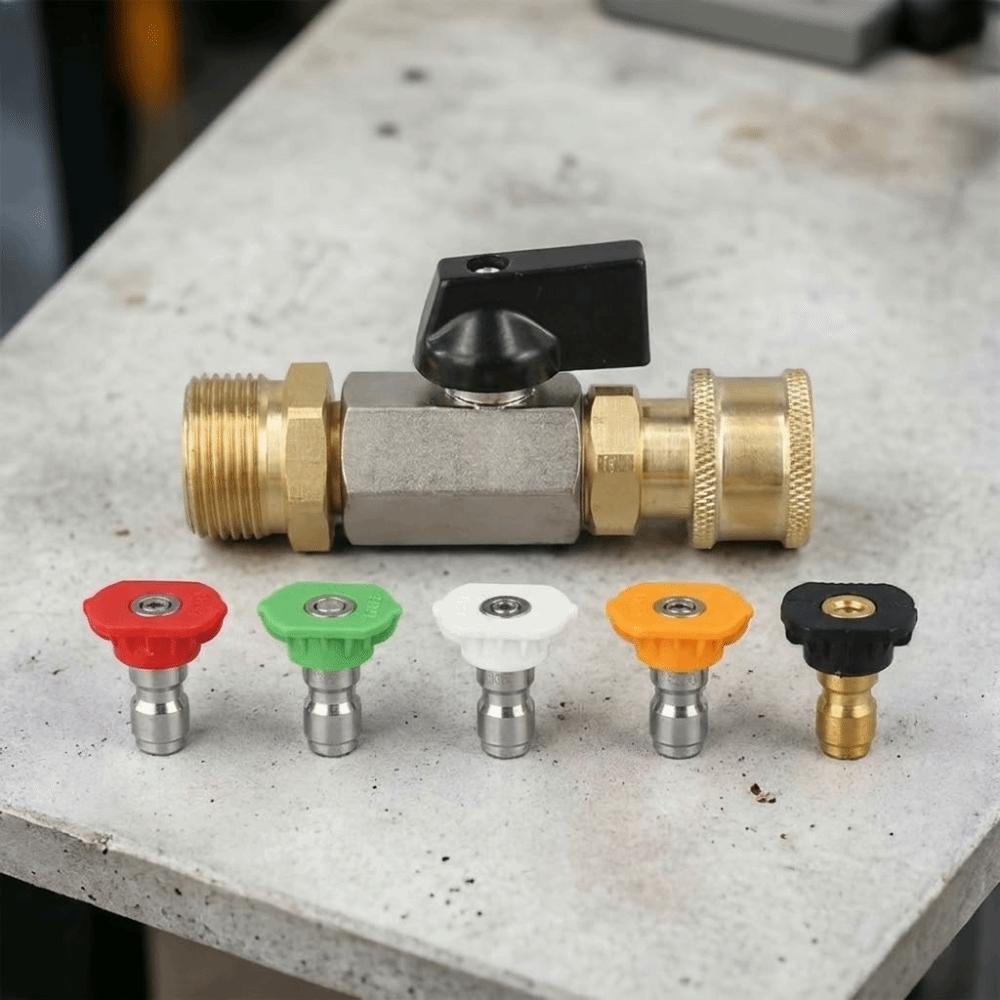 1/4" Quick Connector Power Washer Hose Switch Brass Ball Valve Hose Switch Gardening