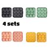 4 Stück Rose Herz Diamant Eiswürfelform 9 Fächer 3D Eisform mit Deckel Einfaches Entformen für Whiskey Bourbon Cocktail Wein Kaffee Saft