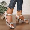 Thick Heel Platform Women's Sandals Wedding Shoes 2025 Summer New Fashion Casual Ladies Elegant Heeled Sandals Office High Heels