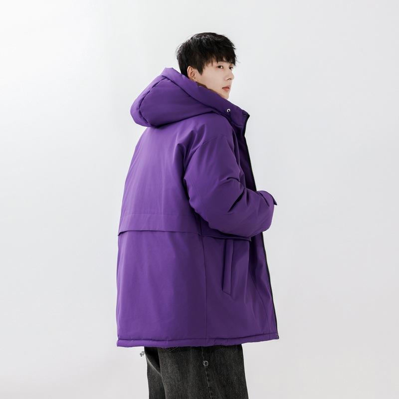 Down Jacket Men's Mid-length Autumn and Winter Hooded New Fashion Trend Casual Loose Warm Jacket for Men