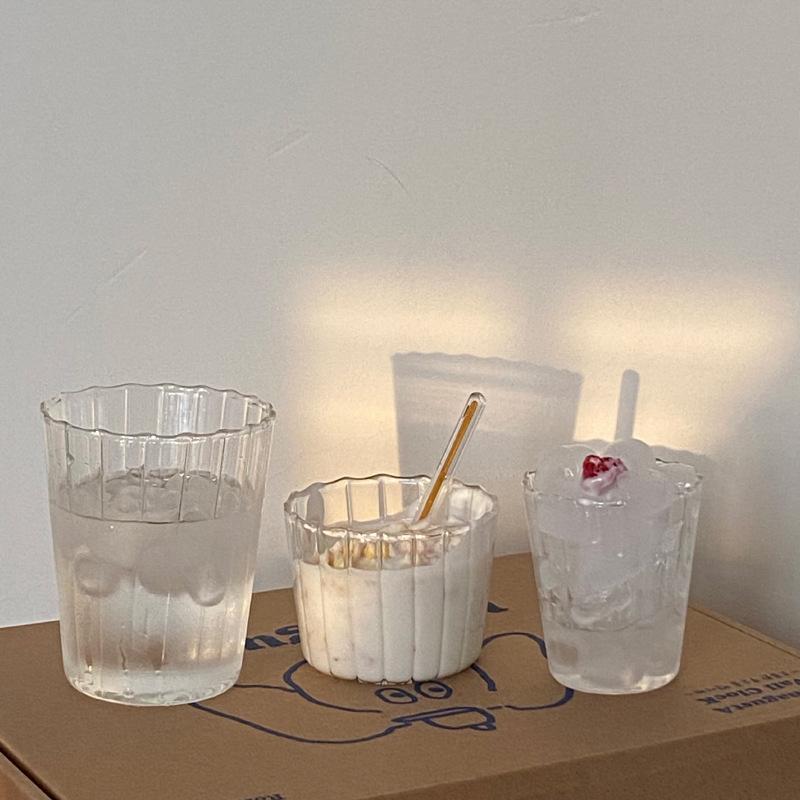 Simple High Borosilicate Heat-Resistant Glass Transparent Coffee Cup Cold Drink Water Cup Pudding Cup