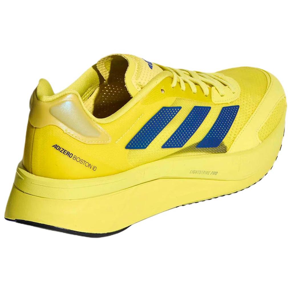 Adidas Adizero Boston 10 Comfortable Durable Supportive Non-Slip Low-Top Marathon Running Shoes Unisex sneaker Yellow Black KH7255