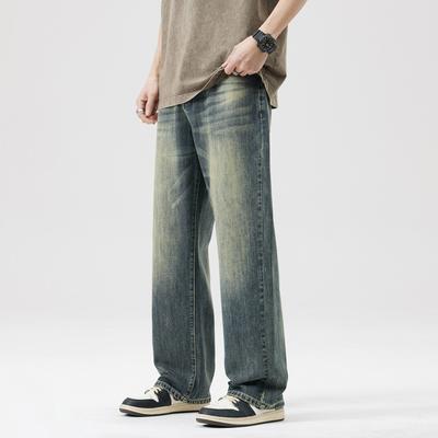 New Spring and Summer Jeans Men's Loose Straight High Street Retro Trendy Men's Trousers