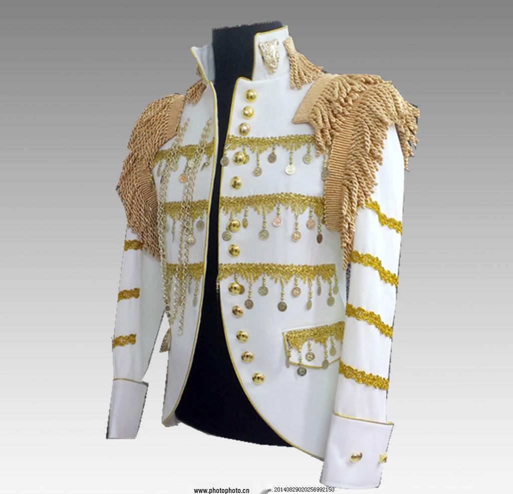Korean Men's Palace Suit with Tassels - European/American Style Presidential Military Costume