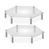 HAMILO Acrylic Stand Display Base for Figures, Hexagonal, 2-Piece Set (3.5cm Height)
