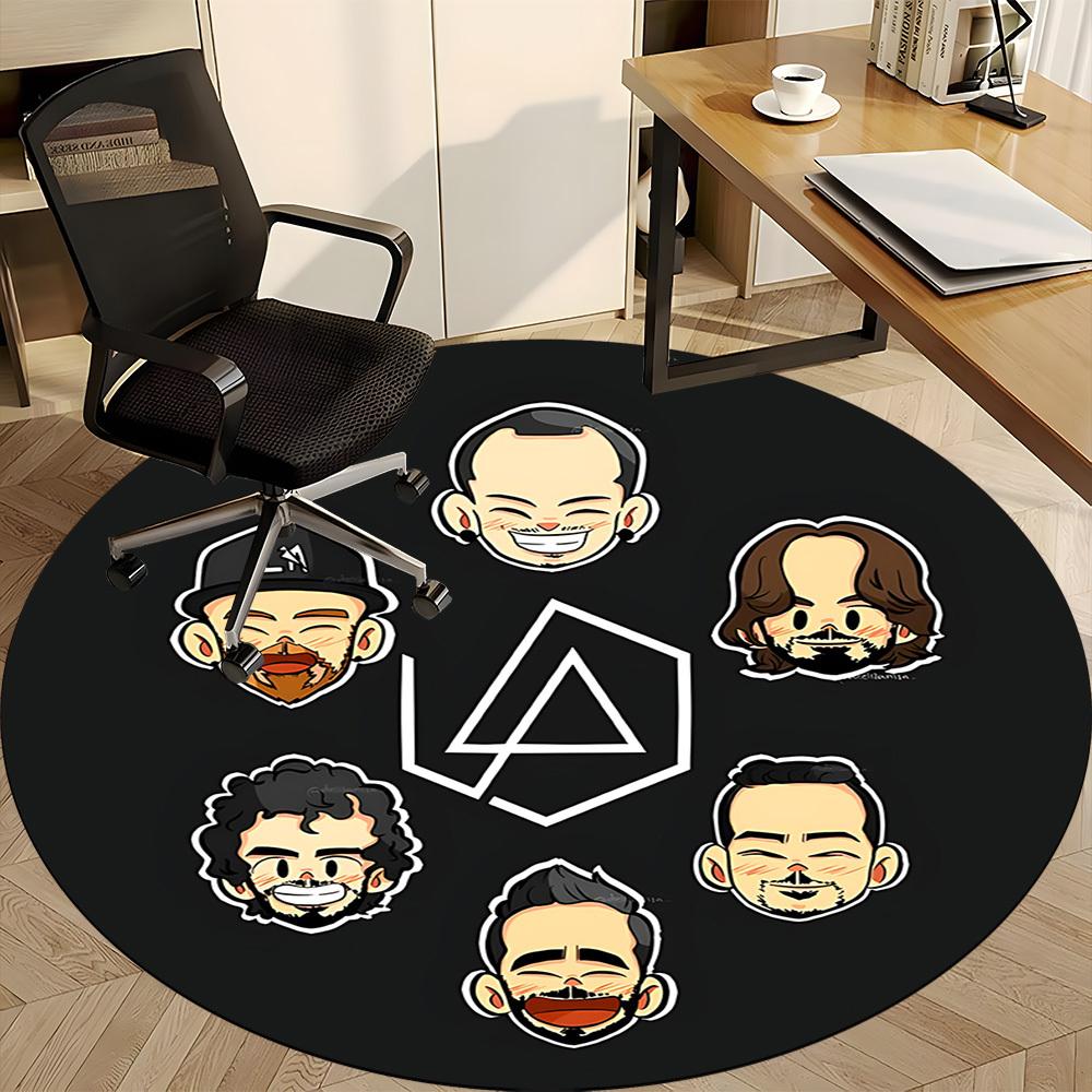 1 Stück Linkin Park Büro Runder Teppich, Unter Bürostühlen Schlafzimmer Wohnzimmer Heimdeko a1016266