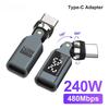 240W Digital Display 540° Rotatable Type-C Elbow Adapter Bendable Fast Charging Connector Compatible with IPhone Xiaomi Stylus