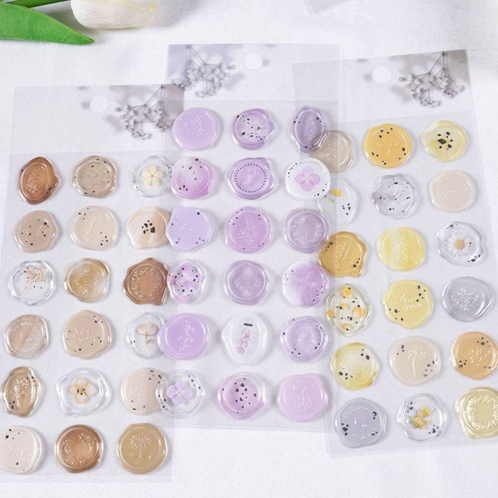 Decorative Wax Seals Stamp Sticker Transparent Envelope Seal Sticker  Journal Planner