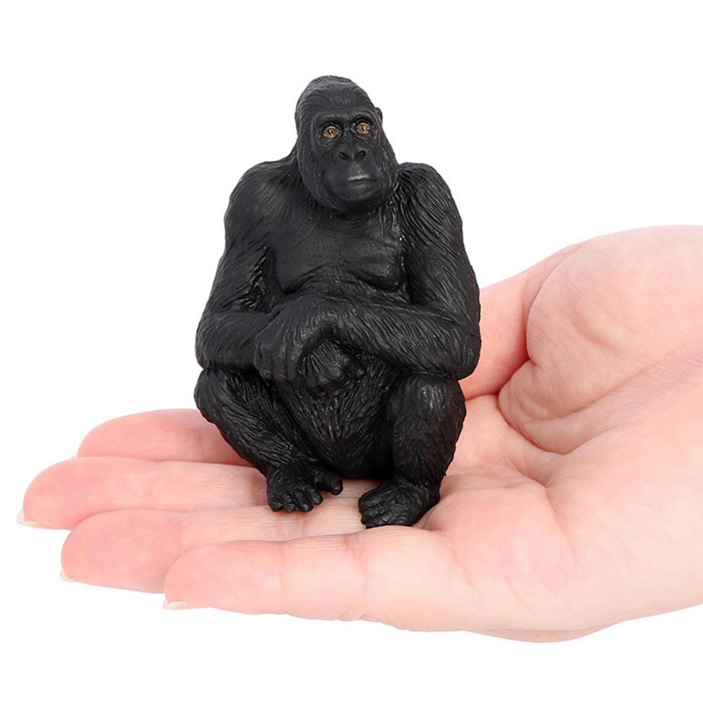 Gorilla Figurine Small Orangutan Sculpture Wildlife Figures Party Favors School Project Desktop Decoration Cognitive Animal Toys