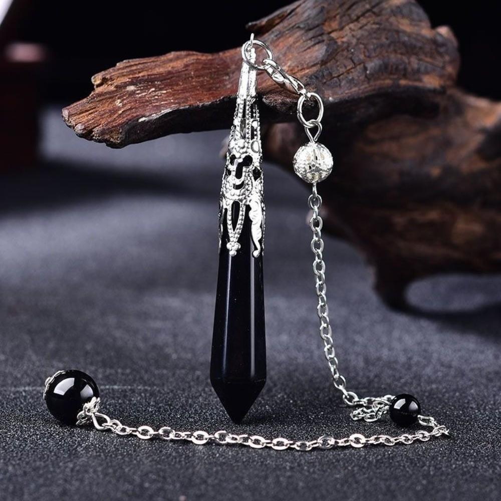 Energy Natural Crystal Pendulums Hexagon Cone Witch Spiritual Pendulos Jewelry Gift