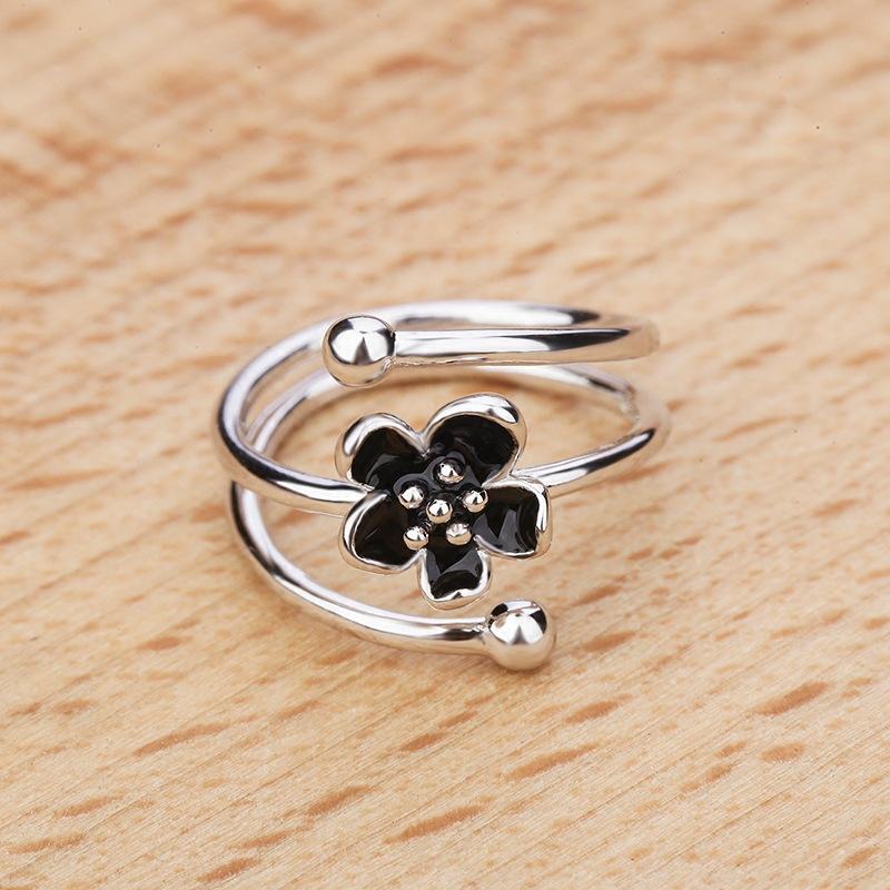 Trendy Style Stylish Jewelry Retro Retro Flower Opening Rings For Women Gathering Party Event Bijoux Anillos Jz431Fashion Jewelry