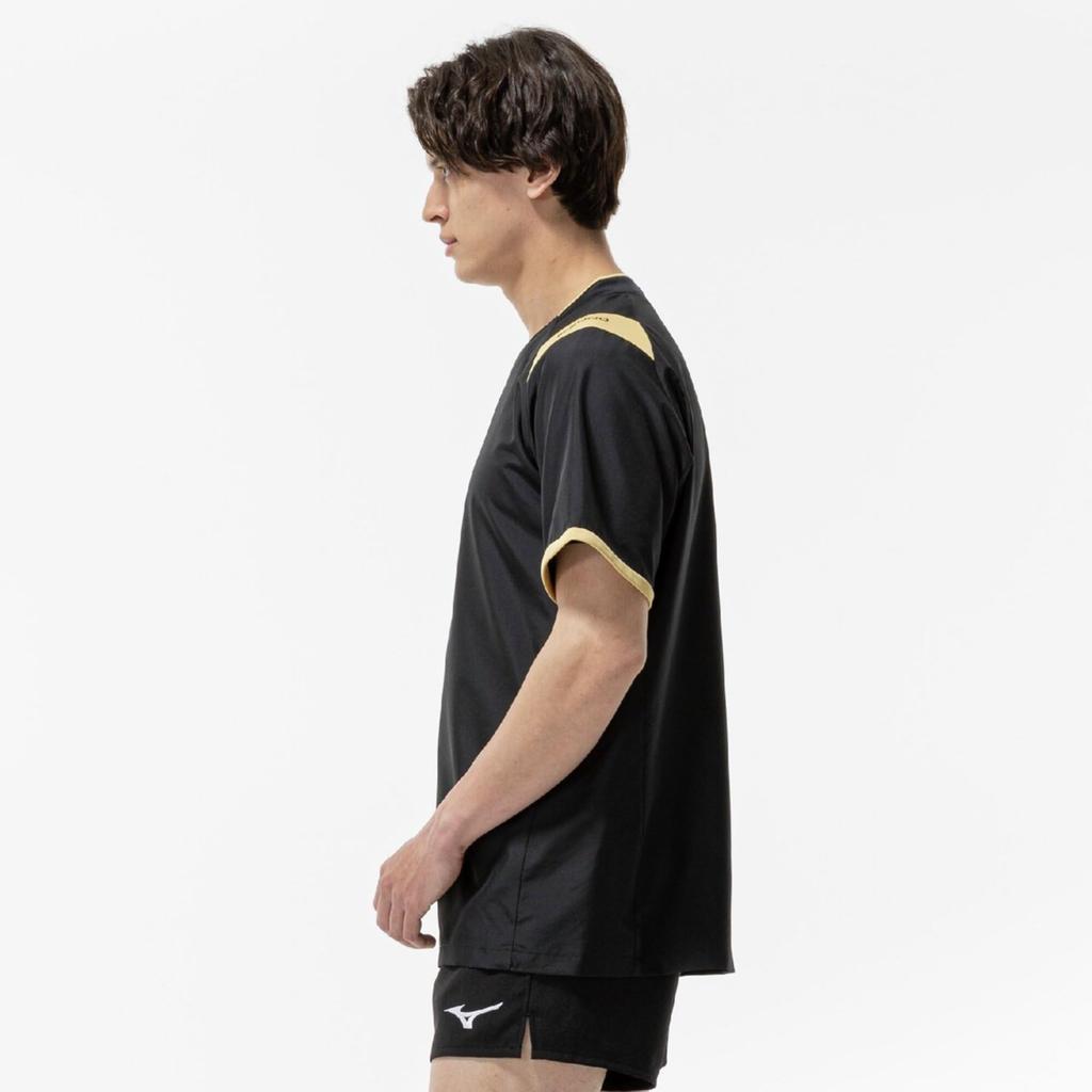 Volleyball wear BASIC short-sleeved training top V2MEB530 Unisex Black x Gold L