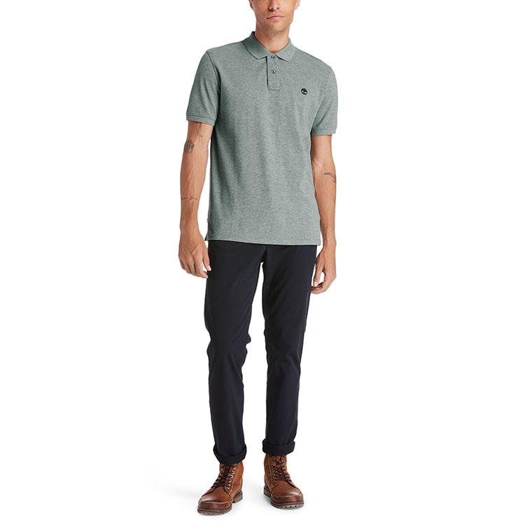 Timberland Casual Short Sleeve Polo Shirt Men polo shirts Gray A24H2-052