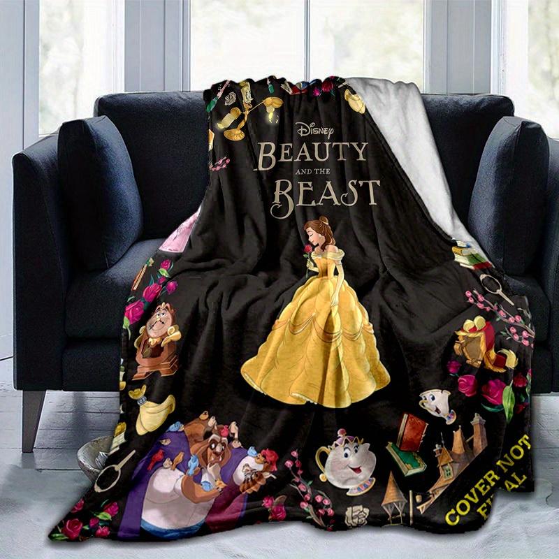 1pc, Disney's Beauty and the Beast Home Décor Blankets Perfect for Bedroom, Living Room, Travel, Camping, Car