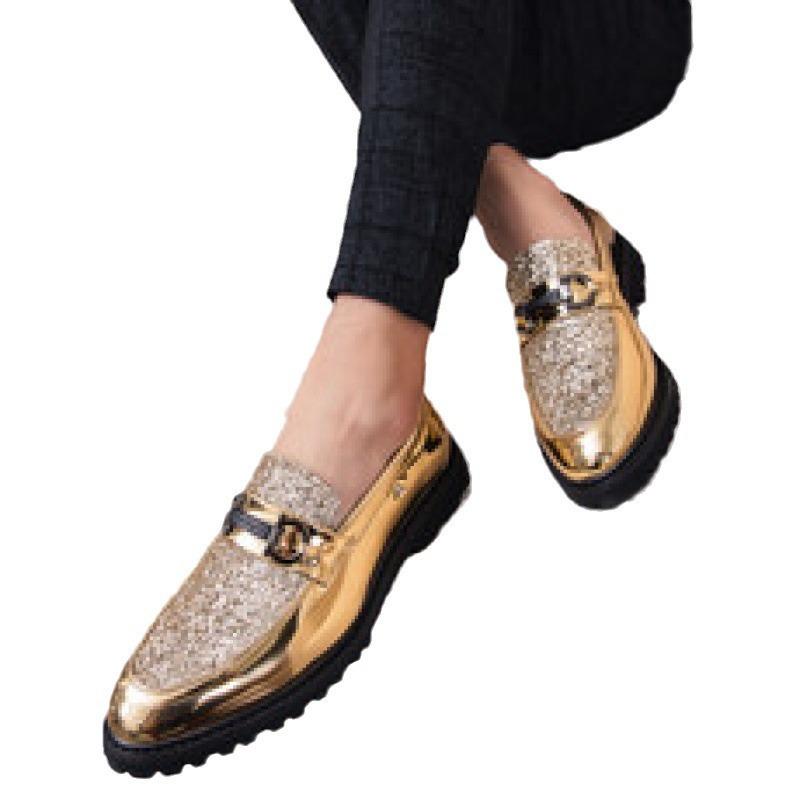 2025 summer new men's trend one-pedal leather shoes Korean version casual hairstylist shoes fashionable height-increasing Doudou shoes