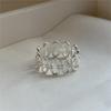 Women's Adjustable Geometric Hollow Oval Ring, Personalized Sweet and Cool Style, Indifferent Ins Design, Ideal for Index Finger.
