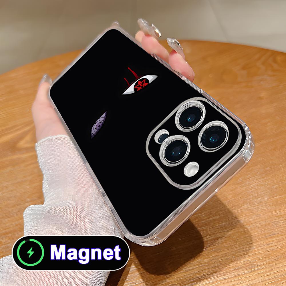 Anime Eyes Phone Case for iPhone 17 16 15 14 13 12 11 Air Pro Max Plus Mini Soft TPU Clear Magsafe Cover