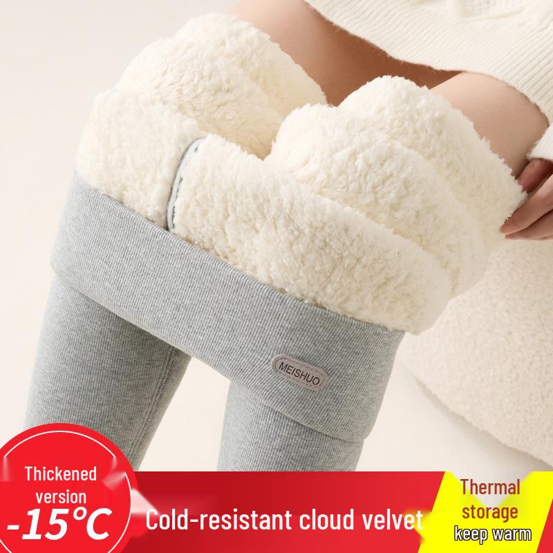 9902 Women's Velvet Autumn/Winter Leggings: High Waist, Plus Velvet, Extra Thick, Warm Cotton Plush Pants