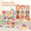 Holzform-Puzzle für Kleinkinder mit geometrischen Bausteinen und kognitivem Entwicklungsspielzeug für das frühe Lernen