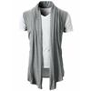 (Qunide) Men Sleeveless Cardigan T Shirt Casual Slim Fit Dress Shirts Formal Tops