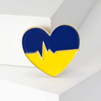 Mode Ukraine Petite Broche Amour Série Patriotique Émail Goutte Épinglette Accessoires Vêtements Femme