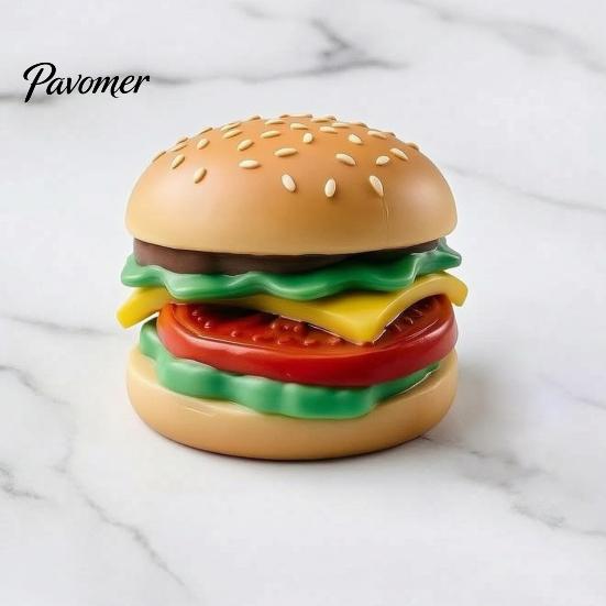 Durable Fidget Gifts for Kids Hamburger Squeeze Toy, Food Shape Slow Rising Realistic Novelty Desk Toys Soft Burger Stress Relief Sensory Toy Anxiety
