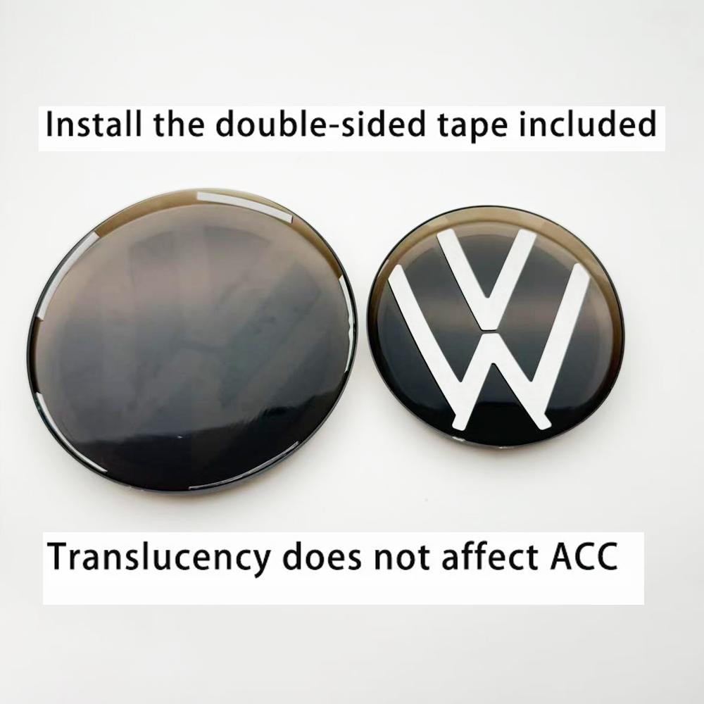 2pcs Front and Rear Emblem For VW Golf 6/Golf 7/Golf 7.5/Golf 8 Not Affect ACC Modified Black Label Flat Mirror Coverage Logo