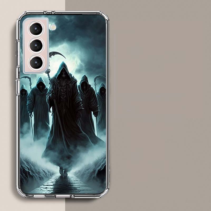 Death Grim Reaper Skull Phone Case For Samsung Galaxy S25 Edge S24 S23 FE S21 S20 S10 Plus S22 S26 Ultra Cover Clear Cases TPU C