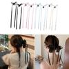 Bowknot Hairslide Barrettes Small Bow Hair Claw Long Silk Ribbon Hairs Clip Stylish Headwear Women Jewelry Decoration