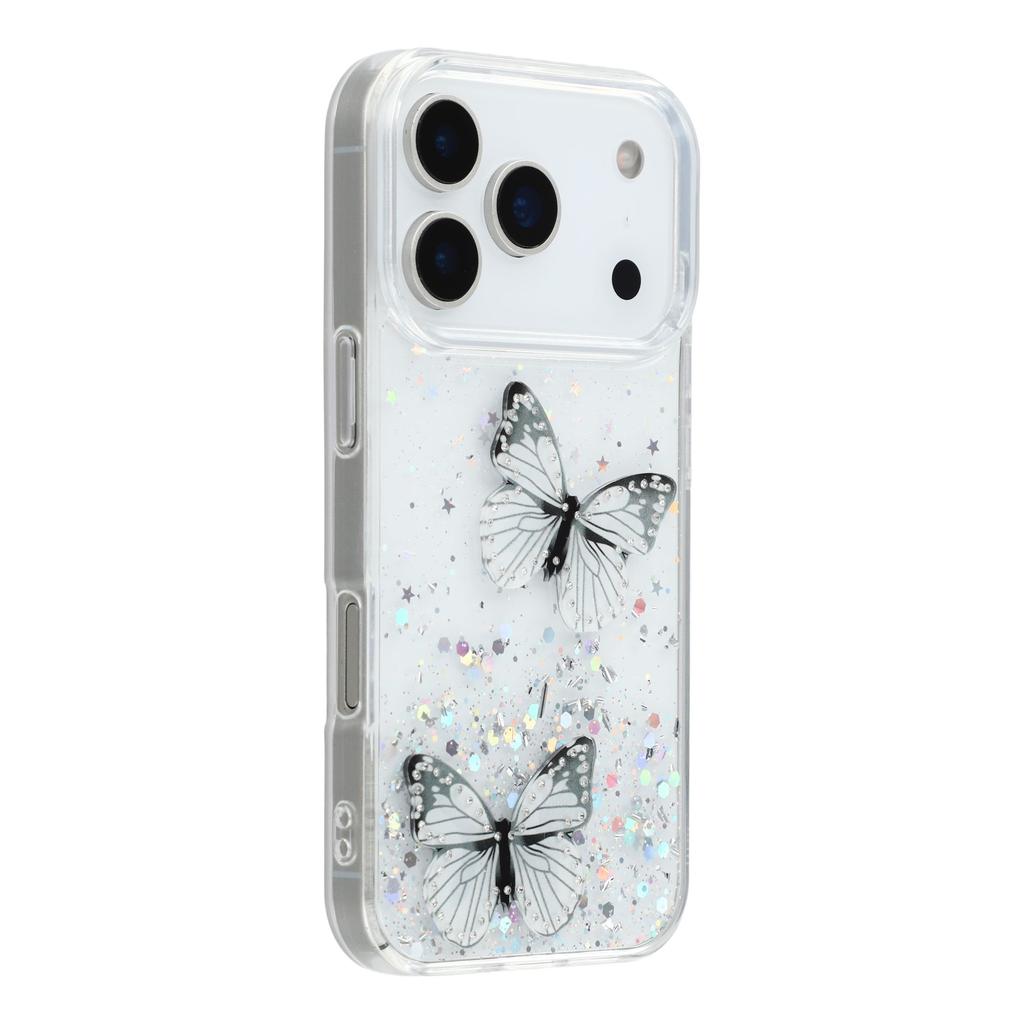 For iPhone 17 Pro Max Case Epoxy PVC Butterfly TPU Aesthetics Phone Cover