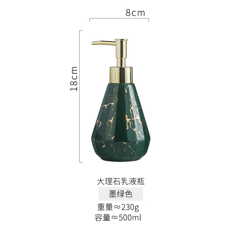 Simple Ceramic Diamond Storage Bottle Marbled Lotion Shampoo Storage Bottle Soap Liquid Container Bathroom Ornament Accessories