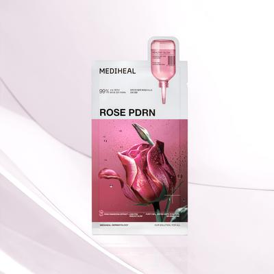 Maschera Essenziale Rosa PDRN (10 fogli) – Maschera Nutriente, Trattamento Rassodante, Coreano