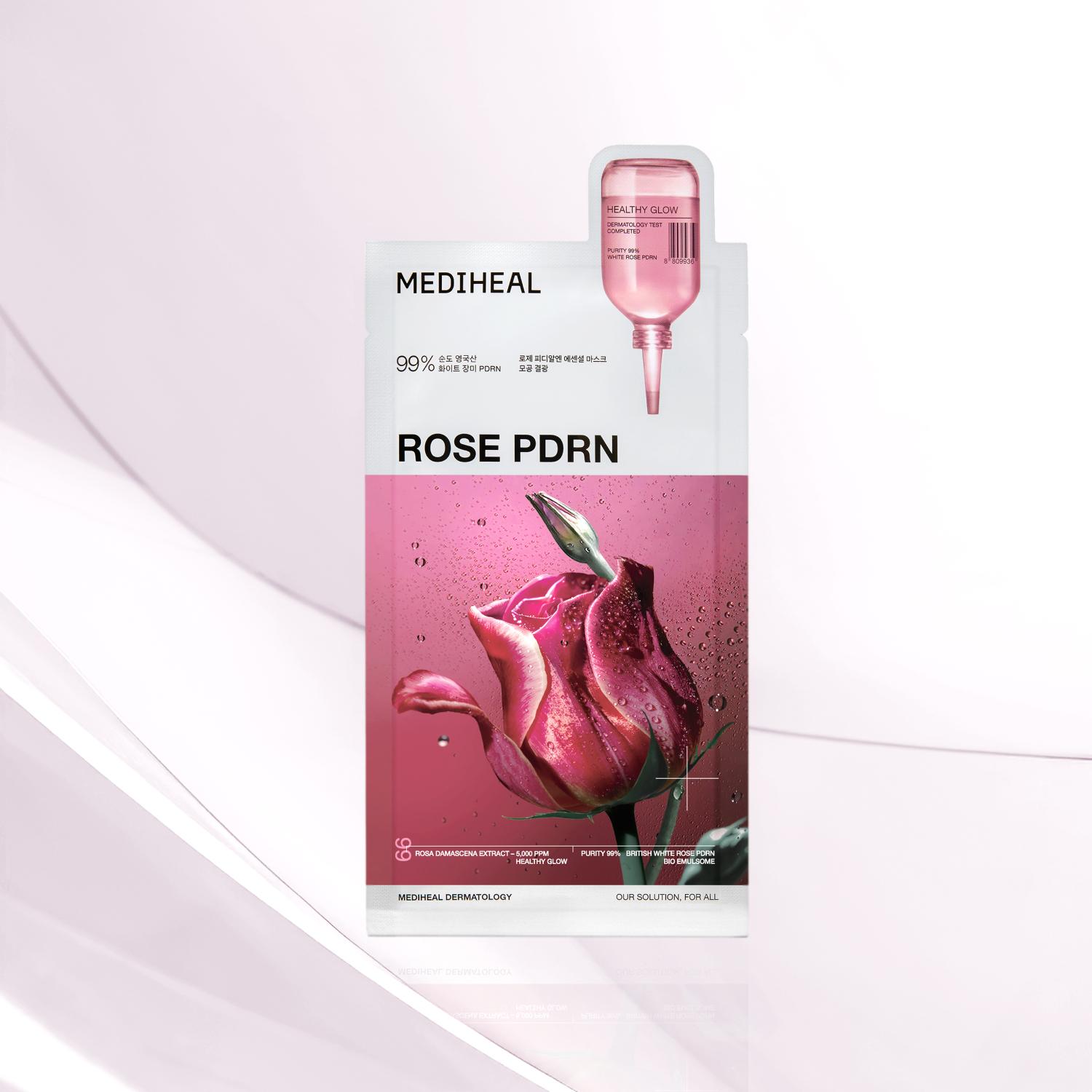 Mediheal Эссенциальная маска Роза PDRN (10 листов), Корейский 10 Sheets