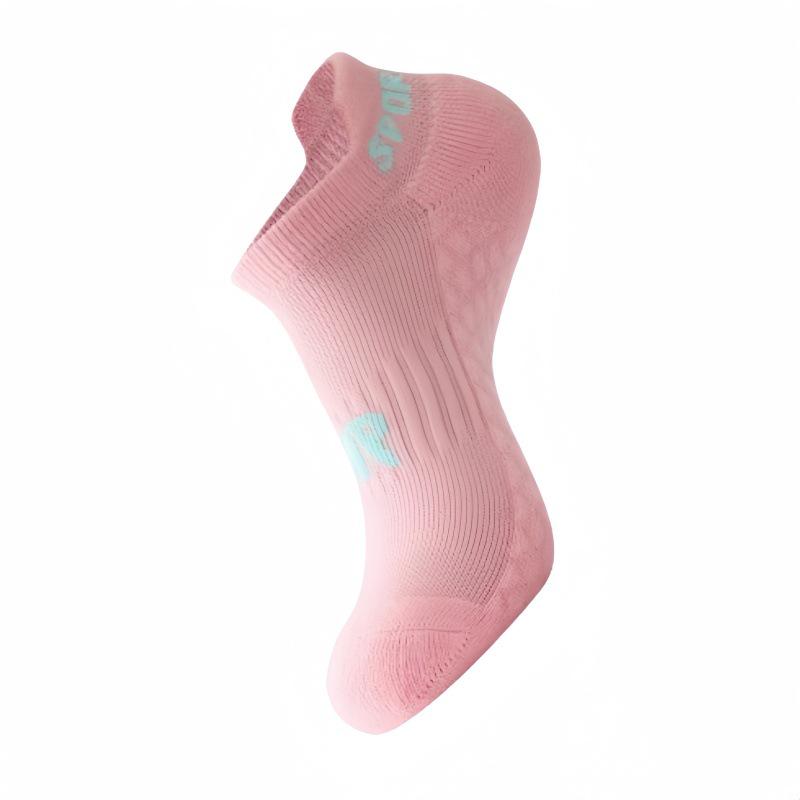 Zhuji Women's Anti-Odor Cotton Running Socks - Sweat-Absorbing Short Boat Socks for Autumn and Winter, Trendy Towel Bottom Design.