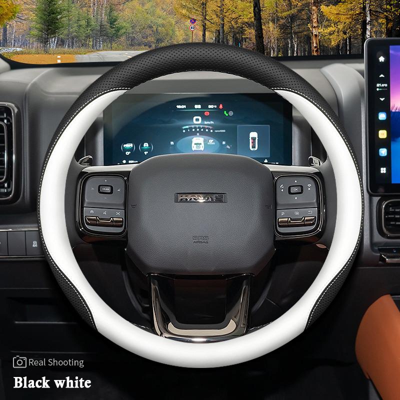 High Leather Braid on Car Steering Wheel Cover Wrap for Haval H9 2015 2016 2017 2018      2024 2025 Stylling
