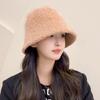 Women S Large Size Bucket Hat For Big Head Warm Plush Face Slimming Autumn Winter