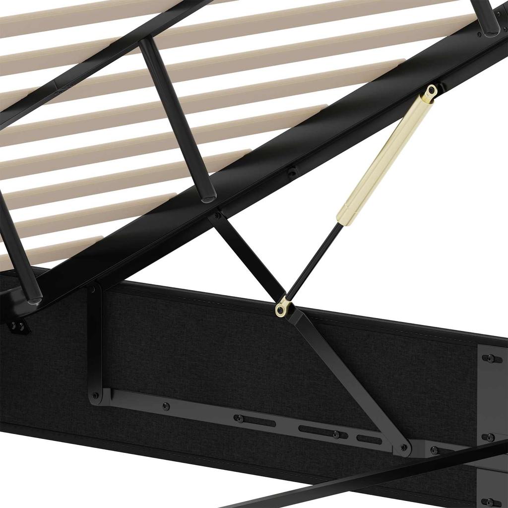 Ottoman Bed Frame in Black King Size Faux Leather