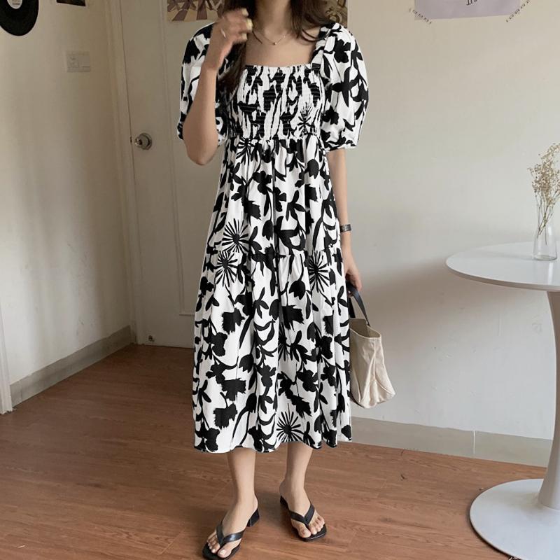 

ZANZEA Женское повседневное летнее длинное платье с квадратным воротником и половиной рукава