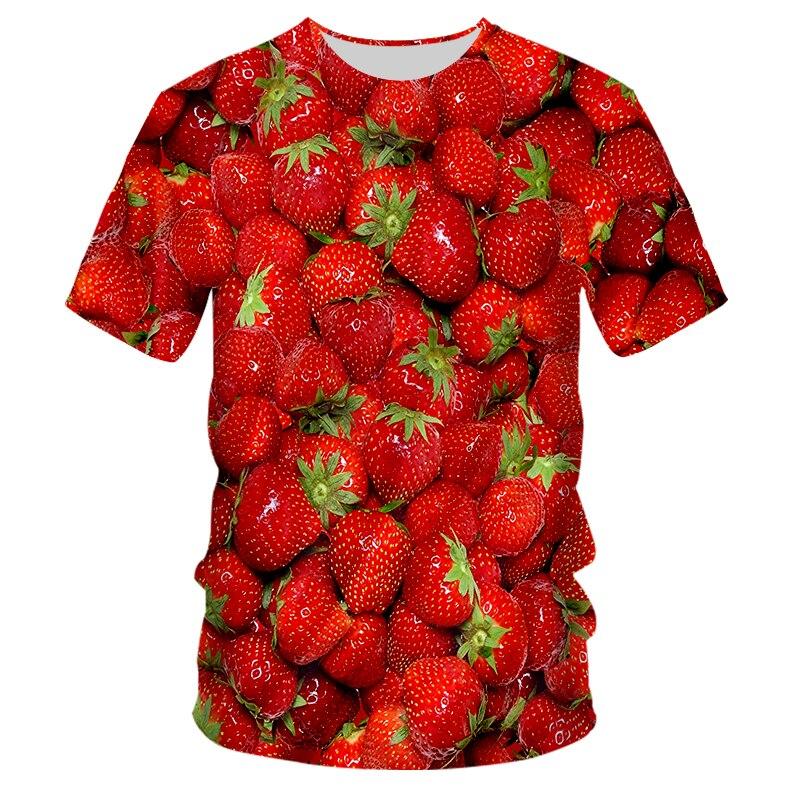 Mode Fruitpatroon 3D Print T-shirts Zomer Heren/Dames Ronde Hals Korte Mouw T-shirt Casual Oversized Tops Streetwear Kinderkleding
