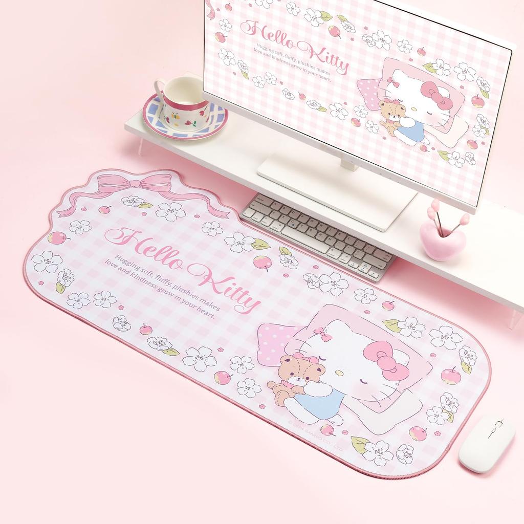 Kuitmor Kawaii Anime Mouse Fofo Mouse Gamer Impermeável Tapete de Mesa para Durável Grande Estendido Mouse Pad com Borda de Fita para Escritório Jogos Tapete FlorGato,