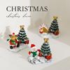 Casa Miniatura de Resina de Natal Boneco de Neve Decoração Cênica Para Display Festivo de Mesa