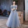 Burgundy Toast Bride 1011 New Summer Wedding Return Gauze Dress Light Luxury Banquet Evening Dress