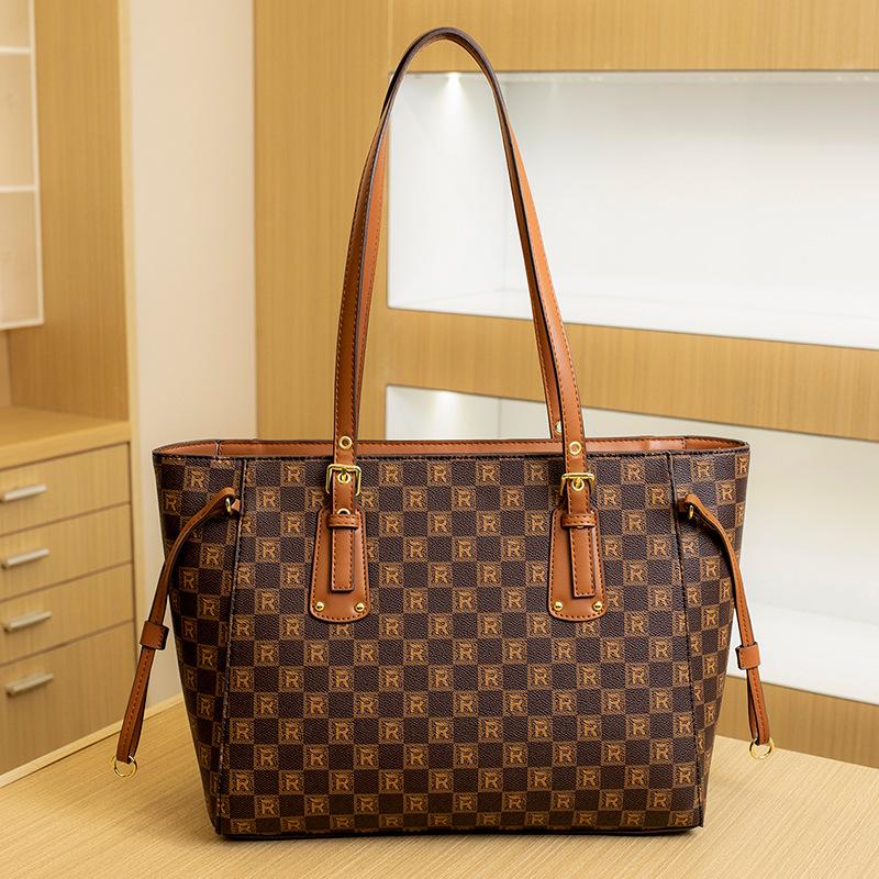 Large capacity portable shoulder messenger bag plaid commuter women's bag casual shoulder bag trendy tote bag casual