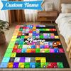 Custom Name Colorful Dream Island Rug for Living Room, Game Rooms, Office, Bedroom, Floor Mat Playful Design, fan gifts Christmas decor