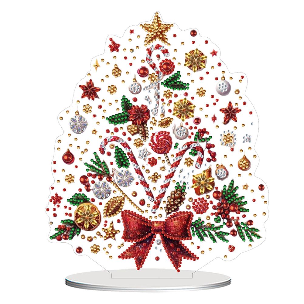 2D/Flat Christmas Tree DIY Diamond Painting Tabletop Ornaments Kit Diamond Painting Desktop Decorations Bedroom Table Decoration